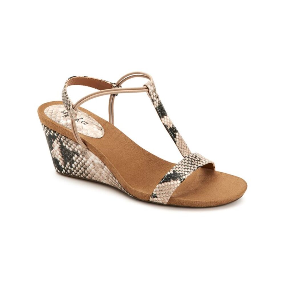 STYLE & COMPANY Womens Beige Mulan Toe Wedge Slip On Slingback Sandal 10.5 M